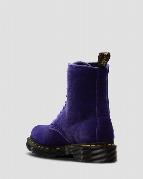 Dr Martens Dámské Kotníkové Boty 1460 Pascal Velvet Fialové, CZ-280751